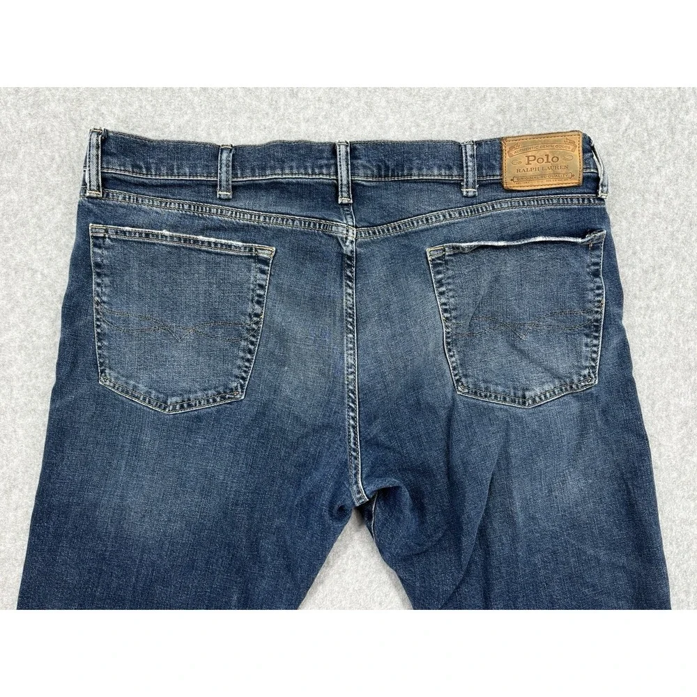 Polo Ralph Lauren Varick Slim Straight Jeans Mens 38x29 Blue Stretch Denim